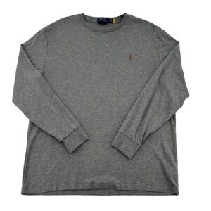 Polo Ralph Lauren Men L Long Sleeve Classic Fit Gray T-Shirt Lightweight Preppy